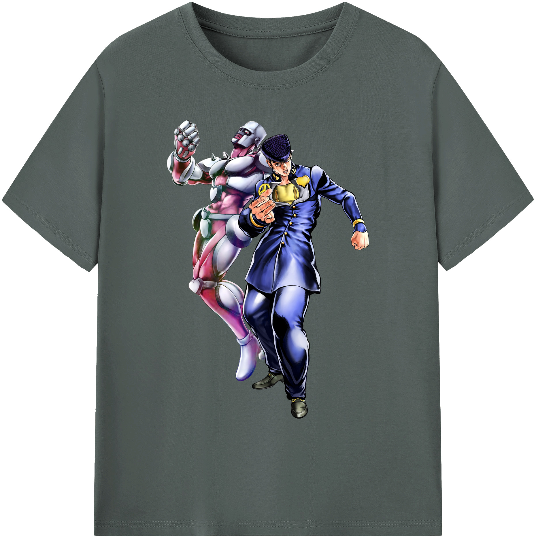 （画像用） ジョジョの奇妙な冒険 ひがしかた じょうすけ JoJo's Bizarre Adventure Higashikata Josuke 綿100％ メンズ半袖Tシャツ｜肌触りやわらか＆通気性